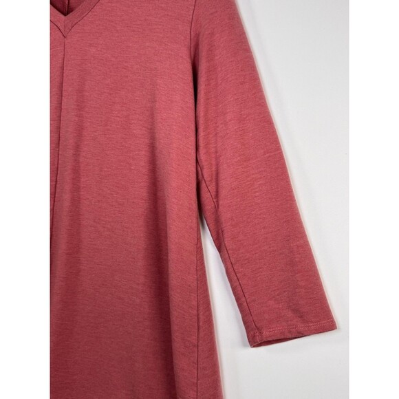 Garnet Hill Tunic Top Womens Small Red Tencel V Neck Stretch Handkerchief Hem - Picture 8 of 15